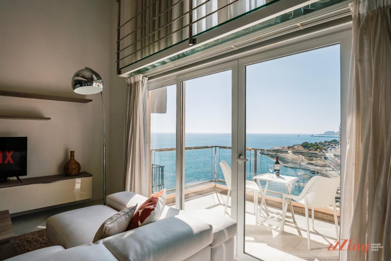 Scenic Seafront Duplex Apartment In Слима Екстериор снимка